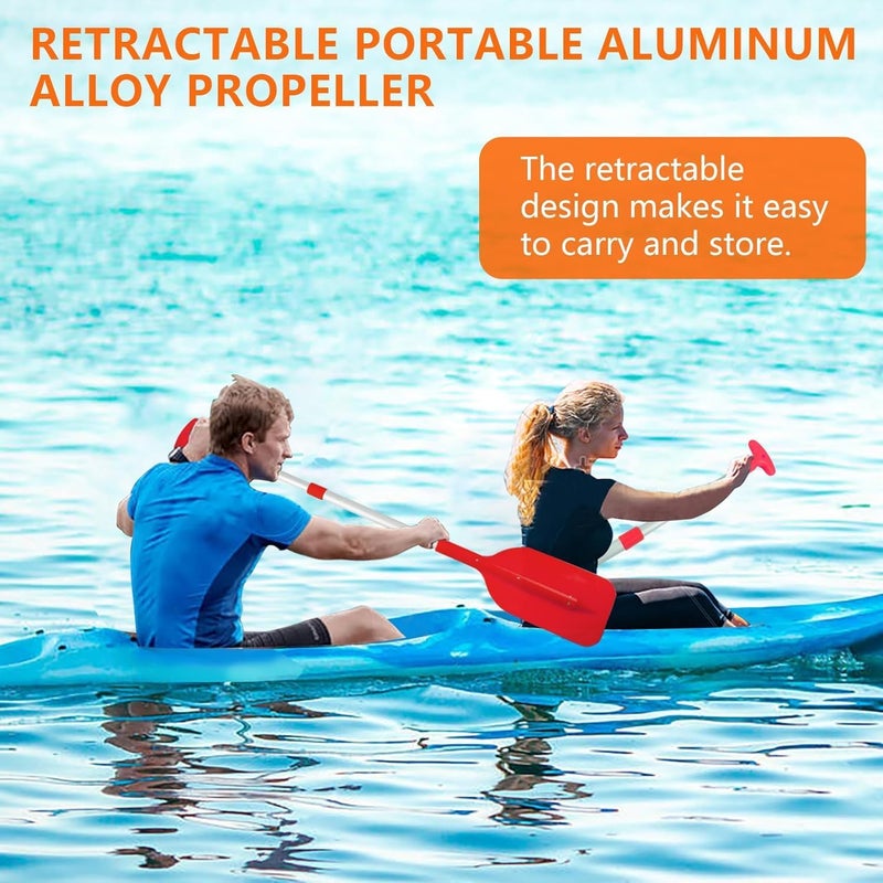 VEITHI Boat Paddle Telescoping Collapsible Oar for Boat Anti Slip Aluminum Plastic Canoe Paddles 2 Pack Small Tubing Floats Oars Row and Safety Boat Accessories for Kids and Adults(6Color) - Image 2